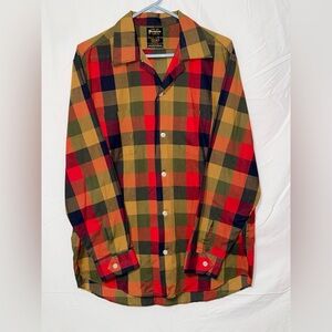 Vintage 60s/70s Sears Plaid Button-Up Shirt Premiere Collection, Large,